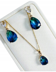 Komplet Naszyjnik z zawieszką STAL CHIRURGICZNA KOLCZYKI...