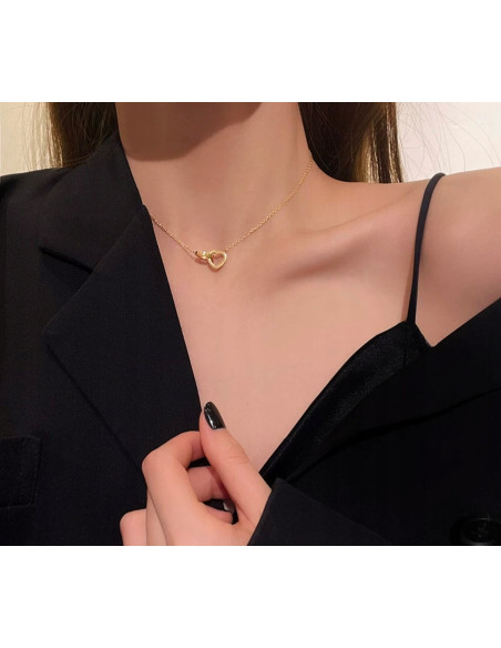 Naszyjnik ze stali chirurgicznej Lolita Accessories Złoty Serce