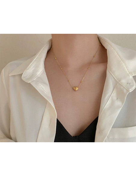 Naszyjnik ze stali chirurgicznej Lolita Accessories Złoty Serce