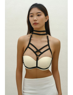 BIUSTONOSZ HARNESS UPRZĄŻ PASKI DO BIUSTONOSZA PASKI CHOKER 2