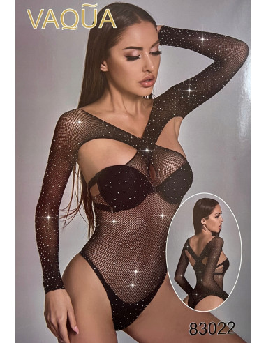 SEXI BODY Bodystocking z kamieniami BODY Z SIATKI