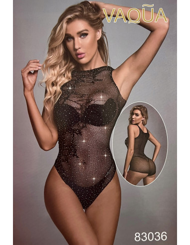 SEXI BODY Bodystocking z kamieniami BODY Z SIATKI