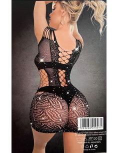 Bodystocking Sukienka siateczka z kamieniami SEXI 2