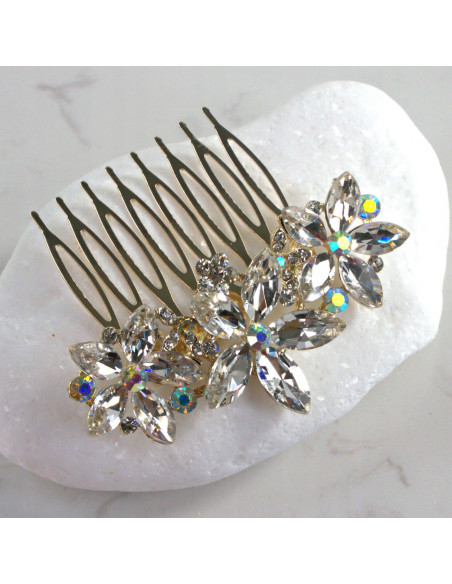GRZEBIEŃ wsuwany do włosów wtykowy ozdobny diamenty Lolita Akcesoria