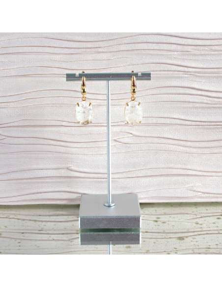 Komplet Naszyjnik z zawieszką STAL CHIRURGICZNA KOLCZYKI "CRACKLE" ELIPSY