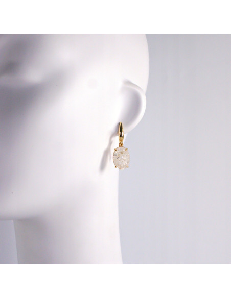 Komplet Naszyjnik z zawieszką STAL CHIRURGICZNA KOLCZYKI "CRACKLE" ELIPSY