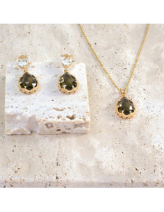 Komplet Naszyjnik z zawieszką STAL CHIRURGICZNA KOLCZYKI...