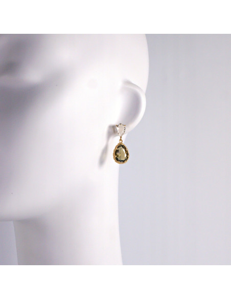 Komplet Naszyjnik z zawieszką STAL CHIRURGICZNA KOLCZYKI ŁEZKI