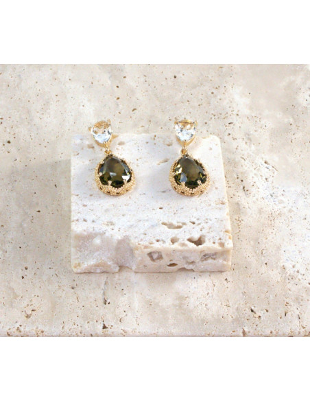 Komplet Naszyjnik z zawieszką STAL CHIRURGICZNA KOLCZYKI ŁEZKI