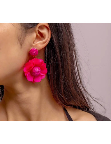 Kolczyki KWIATKI KWIATUSZKI BOHO MAXI KWIATY...