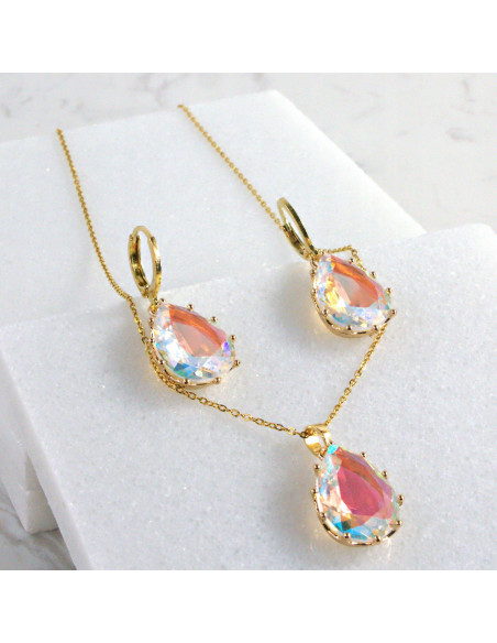 Komplet Naszyjnik z zawieszką STAL CHIRURGICZNA KOLCZYKI