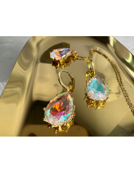 Komplet Naszyjnik z zawieszką STAL CHIRURGICZNA KOLCZYKI