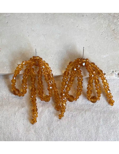 Kolczyki MAXI KOKARDKI Z KORALIKÓW XXL Lolita...