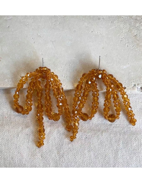 Kolczyki MAXI KOKARDKI Z KORALIKÓW XXL Lolita Accessories