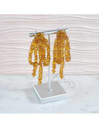 Kolczyki MAXI KOKARDKI Z KORALIKÓW XXL Lolita...