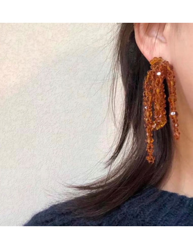 Kolczyki MAXI KOKARDKI Z KORALIKÓW XXL Lolita...