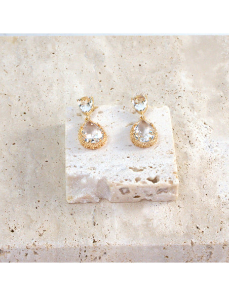 Komplet Naszyjnik z zawieszką STAL CHIRURGICZNA KOLCZYKI ŁEZKI