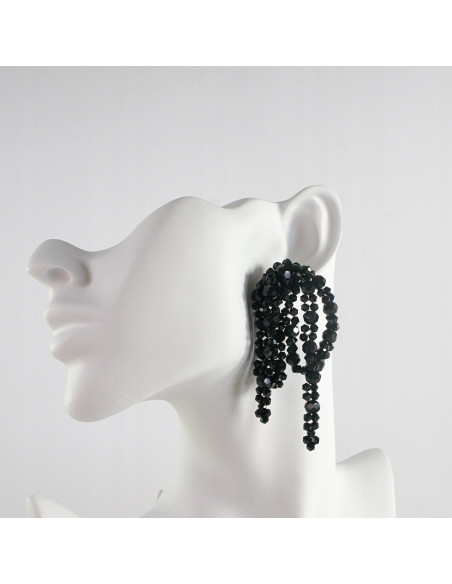 Kolczyki MAXI KOKARDKI Z KORALIKÓW XXL Lolita Accessories