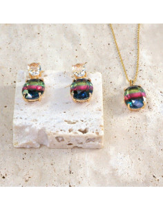 Komplet Naszyjnik z zawieszką STAL CHIRURGICZNA KOLCZYKI