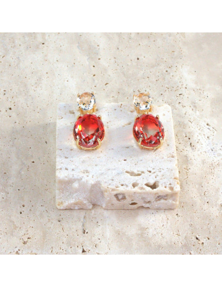 Komplet Naszyjnik z zawieszką STAL CHIRURGICZNA KOLCZYKI ELIPSY