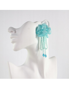 Kolczyki MAXI KWIATY BOHO Z MATERIAŁU XXL Lolita...