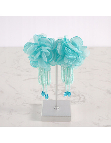 Kolczyki MAXI KWIATY BOHO Z MATERIAŁU XXL...