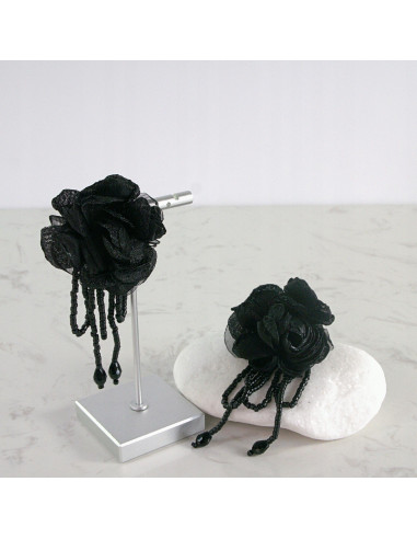 Kolczyki MAXI KWIATY BOHO Z MATERIAŁU XXL...