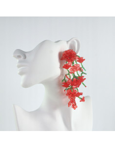 Kolczyki MAXI XXL ZJAWISKOWE KWIATY BOHO Lolita...