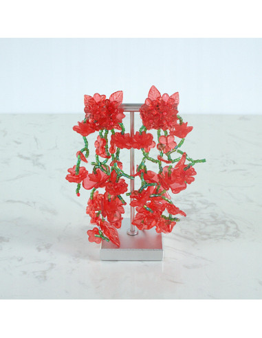 Kolczyki MAXI XXL ZJAWISKOWE KWIATY BOHO Lolita...