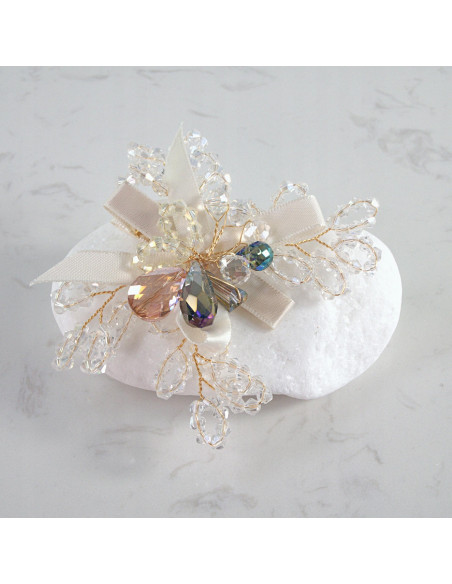 KWIAT Z KRYSZTAŁKAMI KAMIENIE PRZYPINKA OZDOBA GLAMOUR LOLITA AKCESORIA