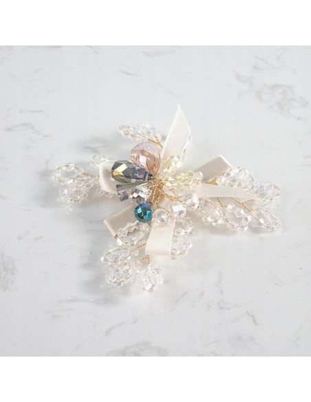 KWIAT Z KRYSZTAŁKAMI KAMIENIE PRZYPINKA OZDOBA GLAMOUR LOLITA AKCESORIA