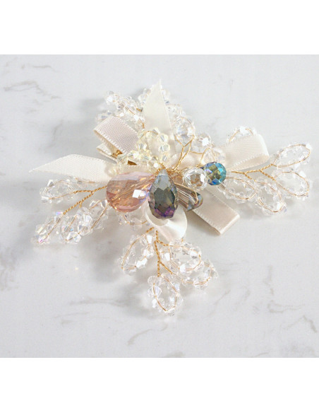 KWIAT Z KRYSZTAŁKAMI KAMIENIE PRZYPINKA OZDOBA GLAMOUR LOLITA AKCESORIA