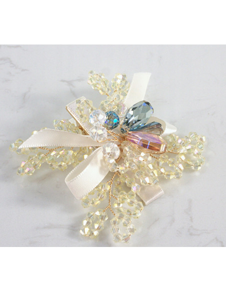 KWIAT Z KRYSZTAŁKAMI KAMIENIE PRZYPINKA OZDOBA GLAMOUR LOLITA AKCESORIA