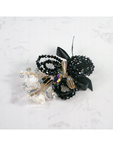 KWIAT z KRYSZTAŁAMI KAMIENIE PRZYPINKA OZDOBA GLAMOUR LOLITA AKCESORIA