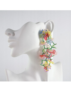 Kolczyki MAXI XXL ZJAWISKOWE KWIATY BOHO Lolita...