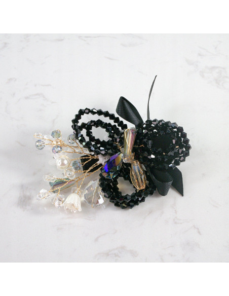 KWIAT z KRYSZTAŁAMI KAMIENIE PRZYPINKA OZDOBA GLAMOUR LOLITA AKCESORIA