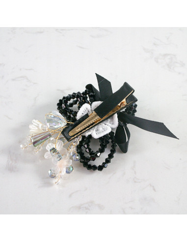 KWIAT z KRYSZTAŁAMI KAMIENIE PRZYPINKA OZDOBA...