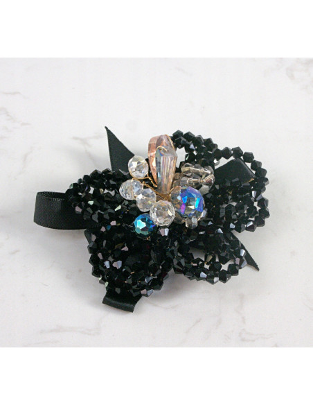 KWIAT z KRYSZTAŁAMI KAMIENIE PRZYPINKA OZDOBA GLAMOUR LOLITA AKCESORIA