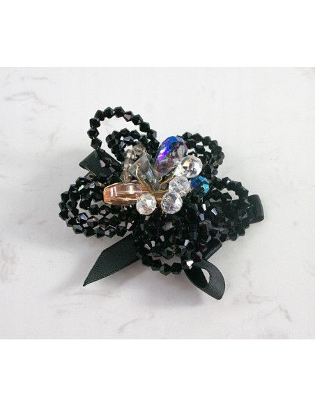 KWIAT z KRYSZTAŁAMI KAMIENIE PRZYPINKA OZDOBA GLAMOUR LOLITA AKCESORIA