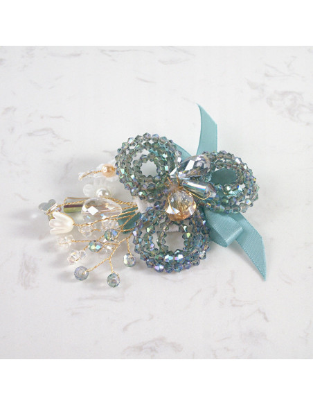 KWIAT z KRYSZTAŁAMI KAMIENIE PRZYPINKA OZDOBA GLAMOUR LOLITA AKCESORIA