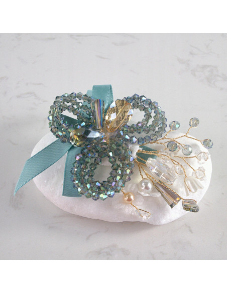 KWIAT z KRYSZTAŁAMI KAMIENIE PRZYPINKA OZDOBA GLAMOUR LOLITA AKCESORIA