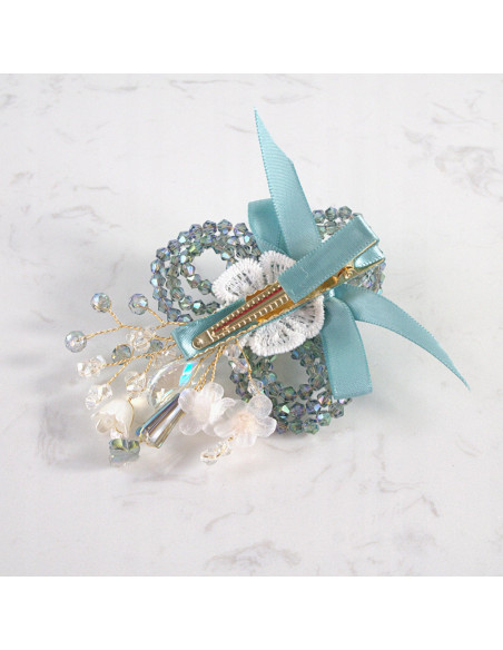 KWIAT z KRYSZTAŁAMI KAMIENIE PRZYPINKA OZDOBA GLAMOUR LOLITA AKCESORIA