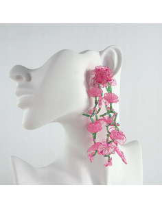 Kolczyki MAXI XXL ZJAWISKOWE KWIATY BOHO Lolita...