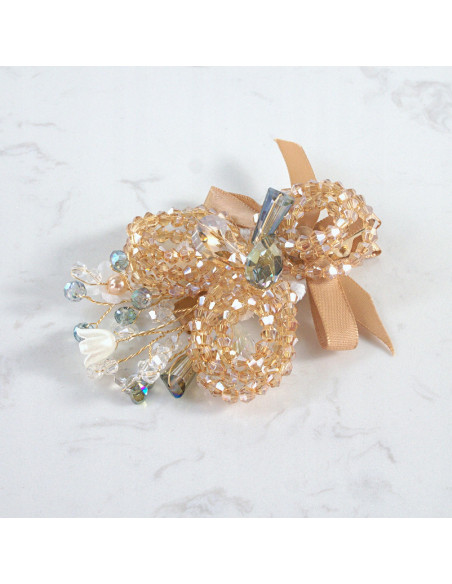 KWIAT z KRYSZTAŁAMI KAMIENIE PRZYPINKA OZDOBA GLAMOUR LOLITA AKCESORIA