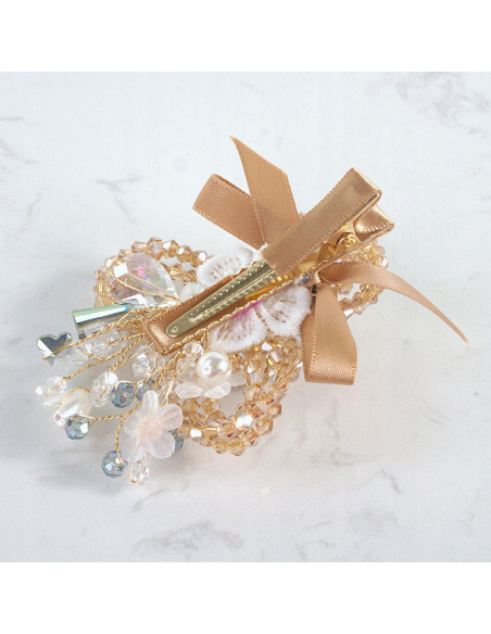 KWIAT z KRYSZTAŁAMI KAMIENIE PRZYPINKA OZDOBA GLAMOUR LOLITA AKCESORIA