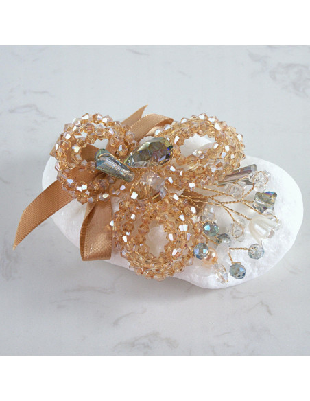 KWIAT z KRYSZTAŁAMI KAMIENIE PRZYPINKA OZDOBA GLAMOUR LOLITA AKCESORIA