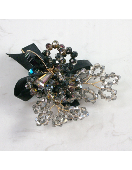 KWIAT Z KRYSZTAŁKAMI KAMIENIE PRZYPINKA OZDOBA GLAMOUR LOLITA AKCESORIA