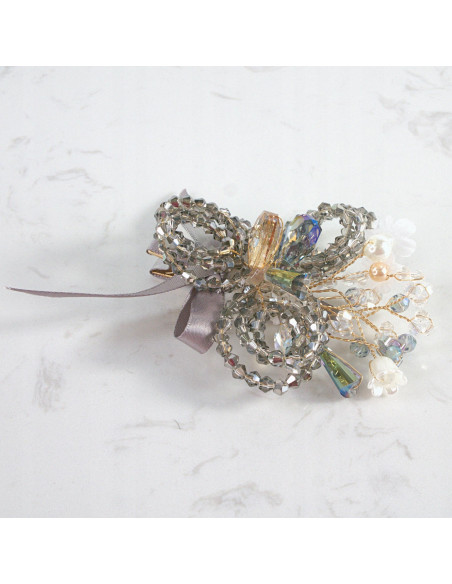 KWIAT Z KRYSZTAŁKAMI KAMIENIE PRZYPINKA OZDOBA GLAMOUR LOLITA AKCESORIA