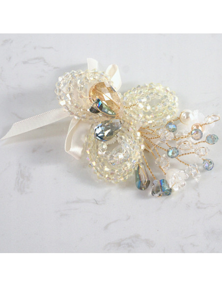 KWIAT Z KRYSZTAŁKAMI KAMIENIE PRZYPINKA OZDOBA GLAMOUR LOLITA AKCESORIA