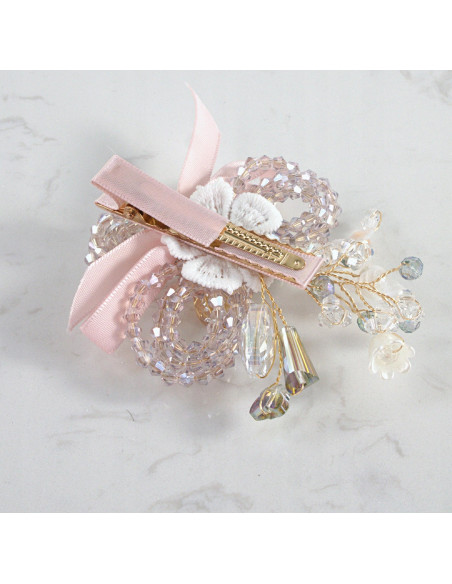 KWIAT Z KRYSZTAŁKAMI KAMIENIE PRZYPINKA OZDOBA GLAMOUR LOLITA AKCESORIA